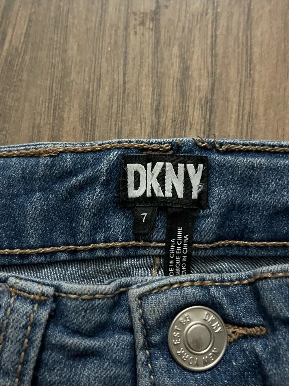 DKNY Kids Blue Wide-Leg Cargo Jeans